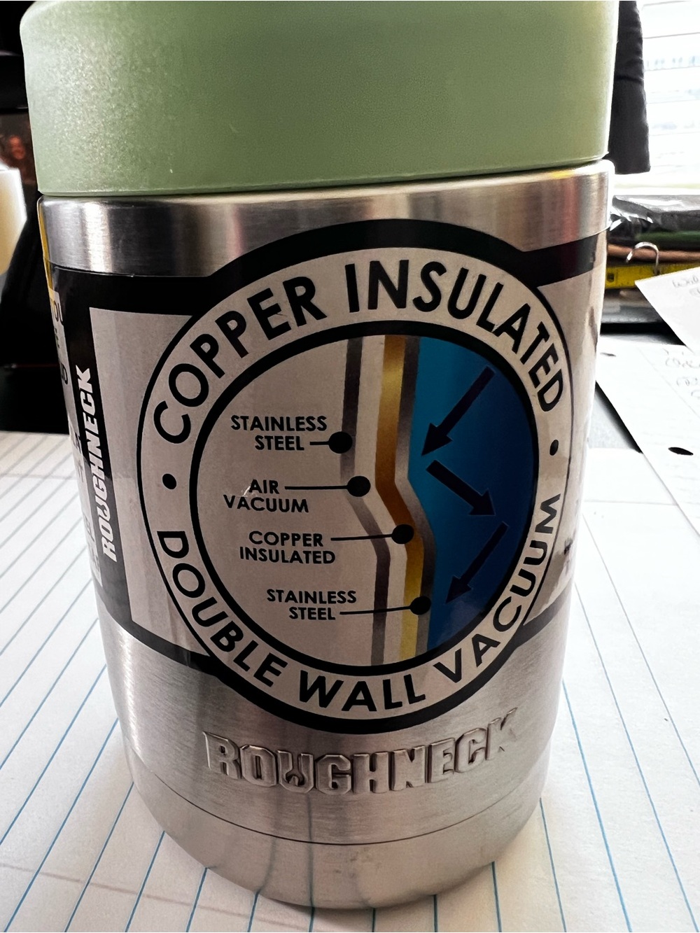 ROUGHNECK 12oz COPPER INSULATED GLOW IN THE DARK CAN/BOTTLE COOLER. NWOT - Picture 5 of 5